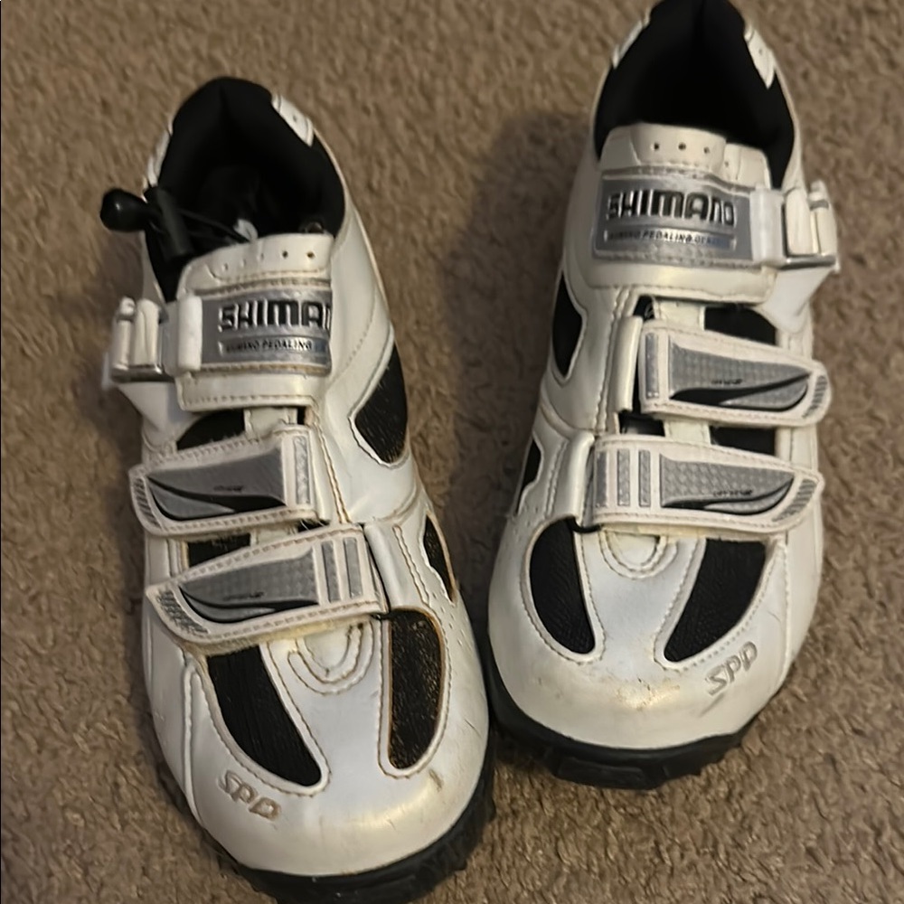 Shimano Kids Cycling Shoes - White and Black